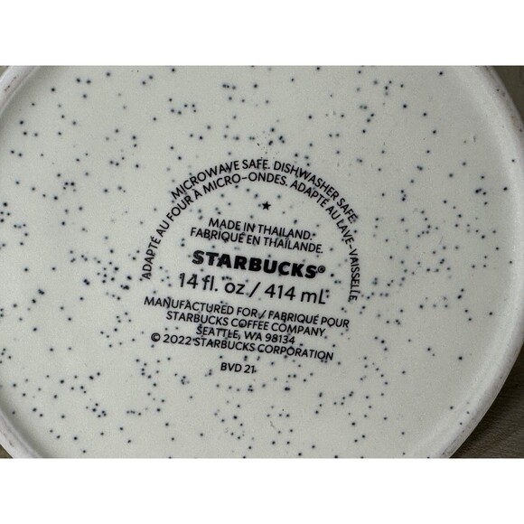 STARBUCKS tapered speckled pink flower floral 2022 coffee cup mug - Picture 6 of 6